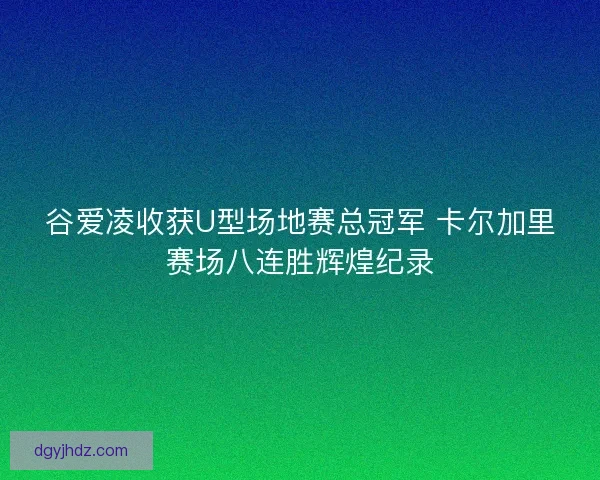 谷爱凌收获U型场地赛总冠军 卡尔加里赛场八连胜辉煌纪录